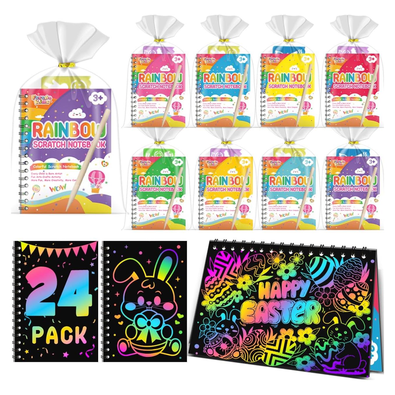 Cuadernos de Scratch Arcoíris Feredo Kids - 24 Piezas