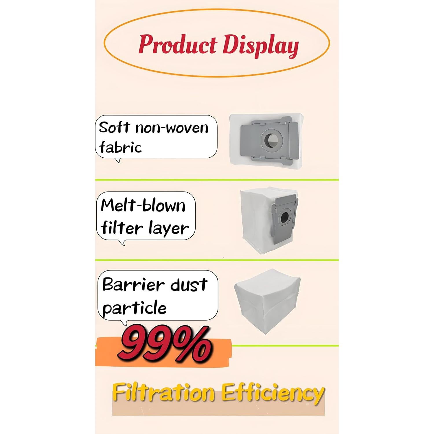 10 Bolsas de Vacío Smaiasl Compatibles con iRobot Roomba