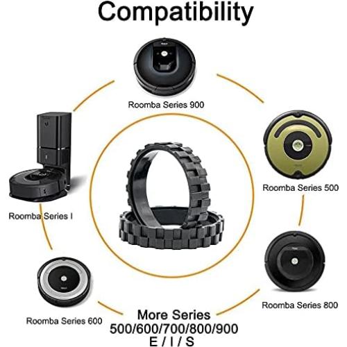 Neumáticos de Caucho Antideslizantes ToSSme para iRobot Roomba 500-900 (Paquete de 2)