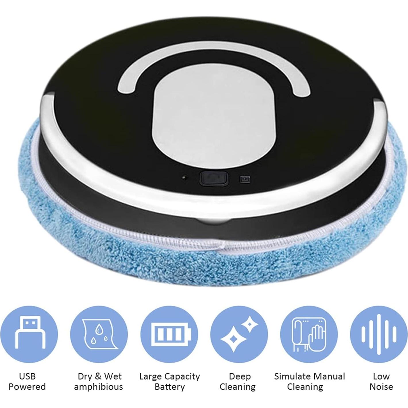 5V Robot Vacuum Cleaner Mopping Robot Automatic Mopper Powerful Low Noise USB Rechargeable Sweeping Sweeper 3 Cleaning Modes (Color : B) (B)
