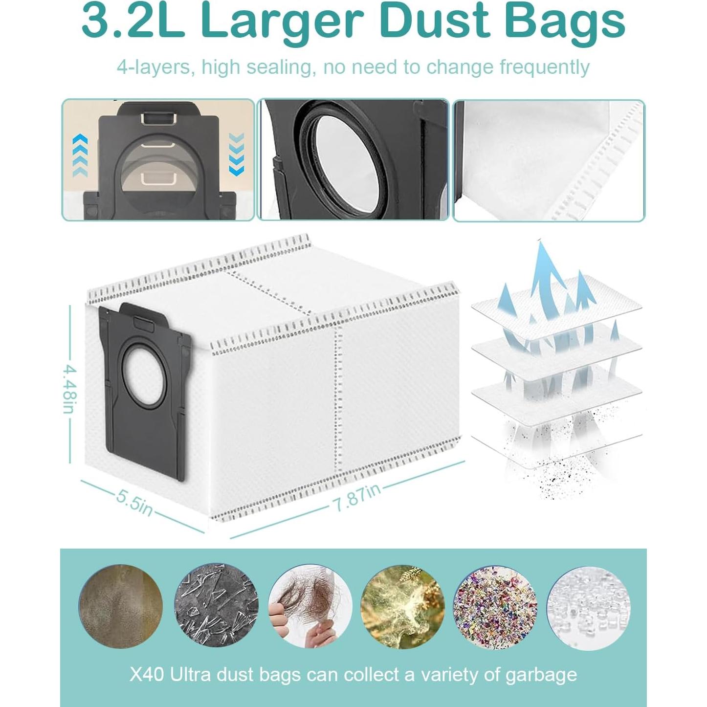 Kit de Repuestos para Aspiradora Robot Dreame X40 Ultra - Filtros HEPA y Cepillos