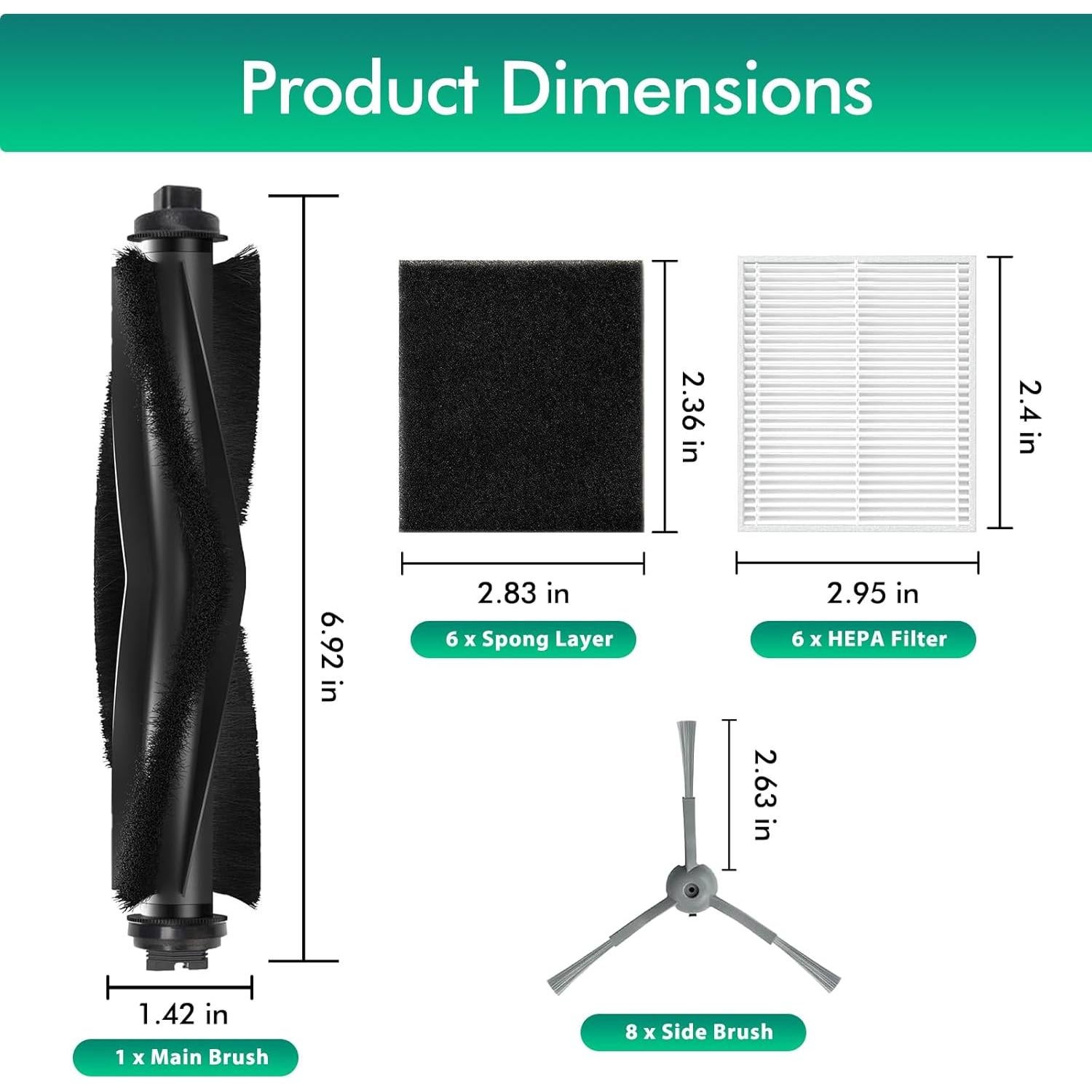 Kit de Repuesto Geborn para Aspiradoras E-ufy L60/L50 - 15 Piezas