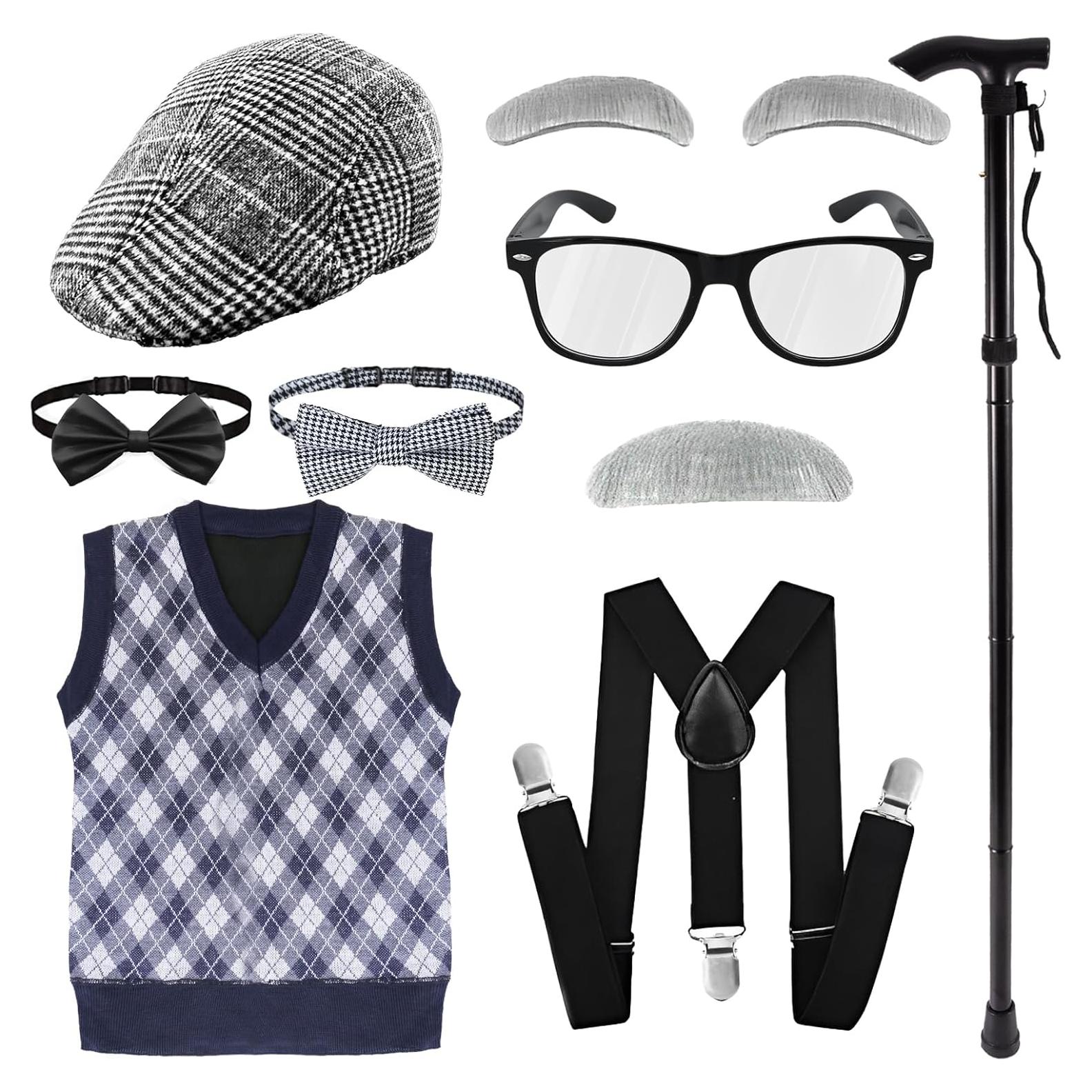 Disfraz de Abuelo para Niños Kitimi 100 Días Escuela