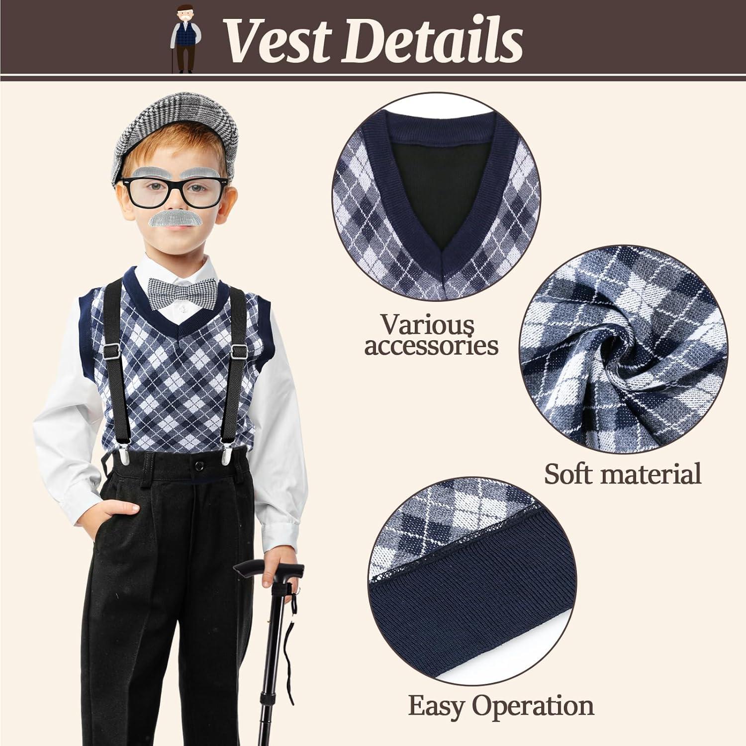 Disfraz de Abuelo para Niños Kitimi 100 Días Escuela