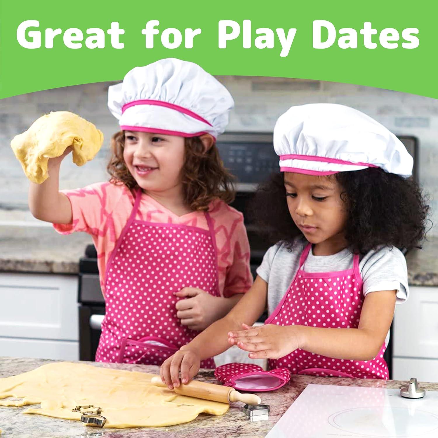 Juego de Chef Jaxojoy para Niñas - 12 Piezas, Delantal Rosa