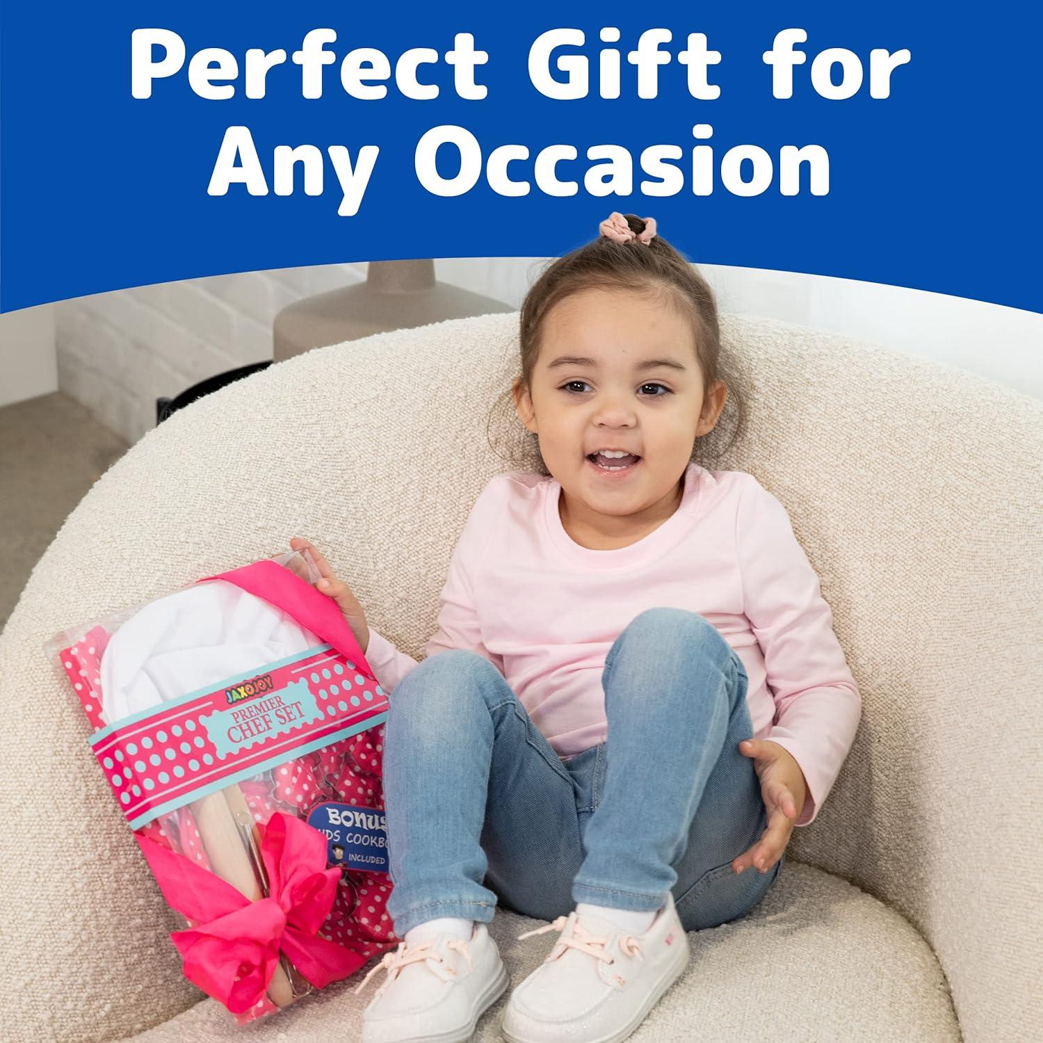 Juego de Chef Jaxojoy para Niñas - 12 Piezas, Delantal Rosa