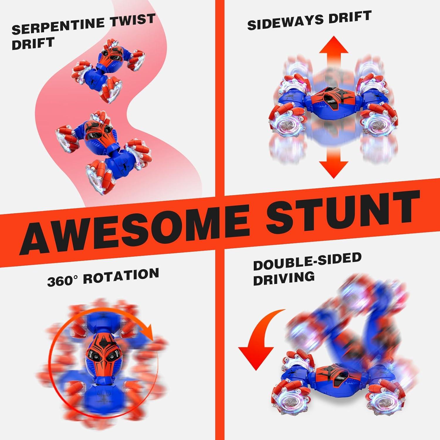 Coche RC Stunt 4WD HarworLife Azul con Control por Gestos