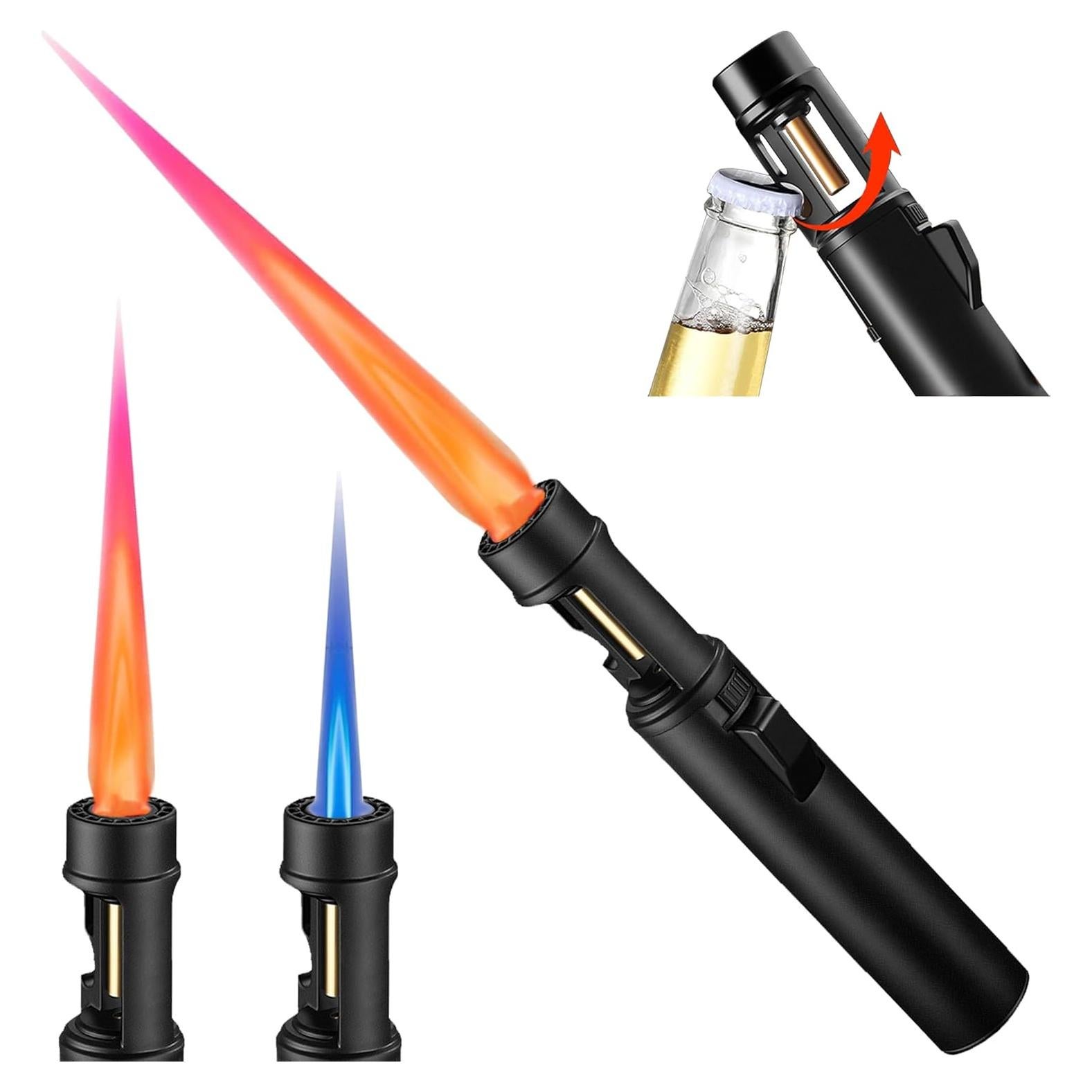 Encendedor de Antorcha ELCELC Recargable Butano Negro 18cm