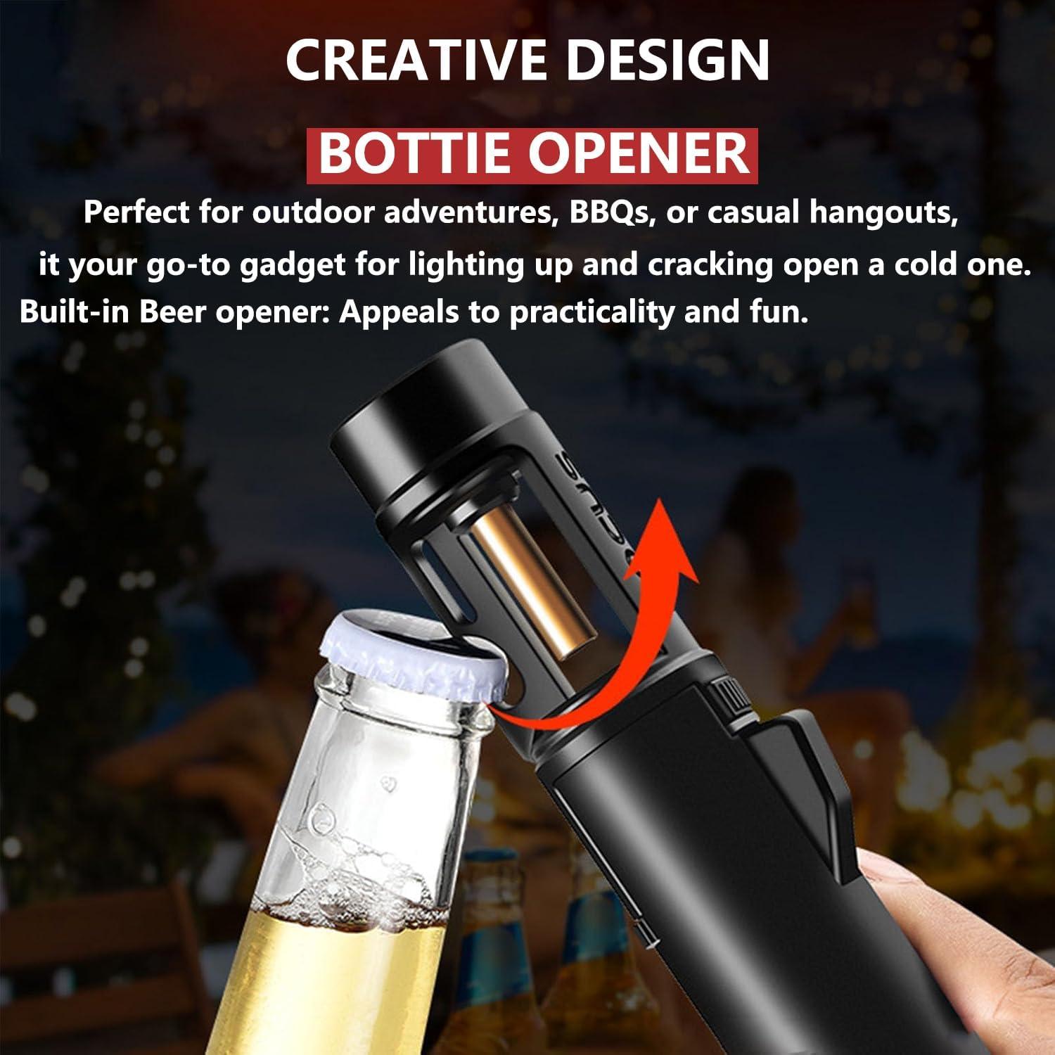 Encendedor de Antorcha ELCELC Recargable Butano Negro 18cm