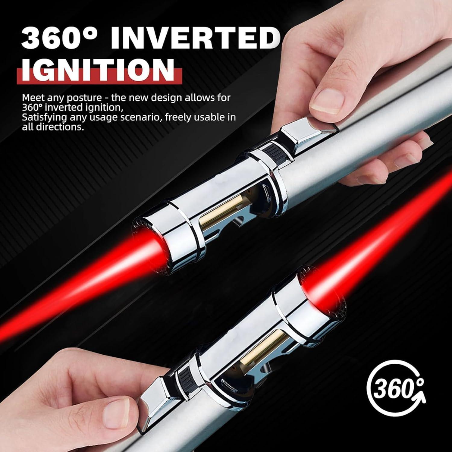 Encendedor de Antorcha ELCELC Recargable Butano Negro 18cm