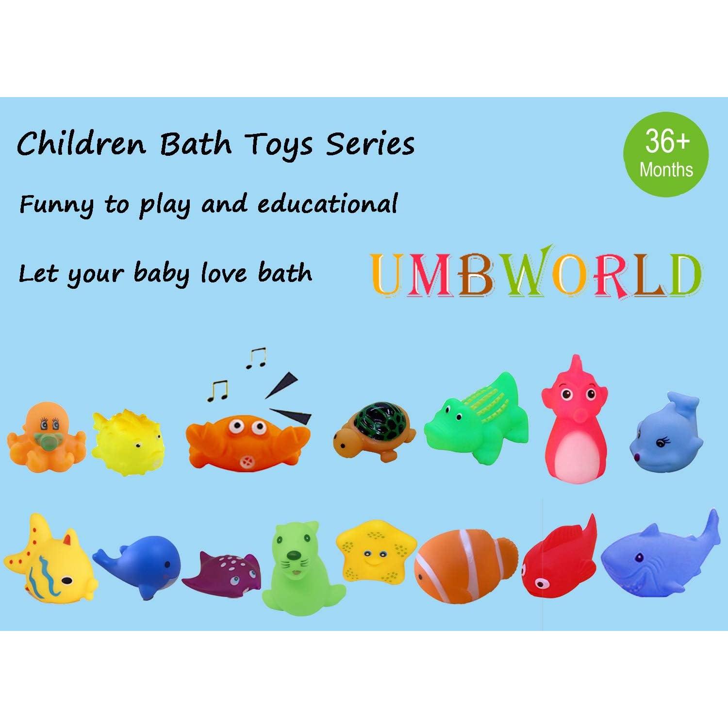 Juguetes de baño UMBWORLD 15 Piezas Animales Marinos