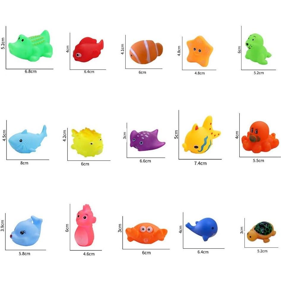 Juguetes de baño UMBWORLD 15 Piezas Animales Marinos