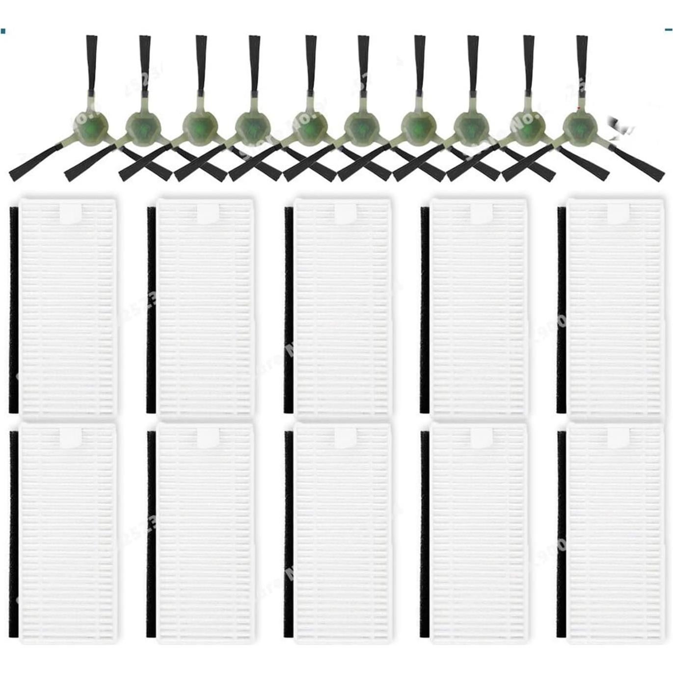 Compatible For Lefant ，M201, U180 ，Compatible For OKP，Compatible For Life,K8，Compatible For MyGenie， H20 Wifi ，Robot Vacuum Parts Accessories Side Brush Hepa Filter,Accessories(Set B)