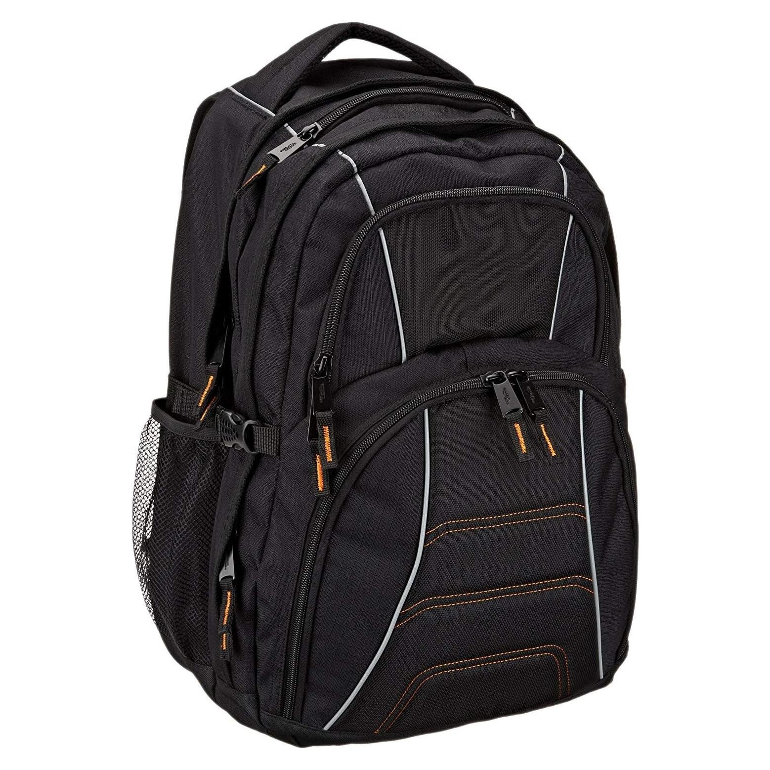 Mochila Amazon Basics para Laptop 17" Negra - Escuela y Trabajo