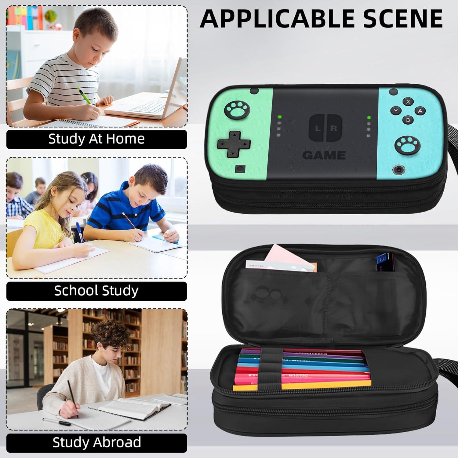 Estuche de Lápices JIRAIKEI Verde y Azul 2 Compartimentos