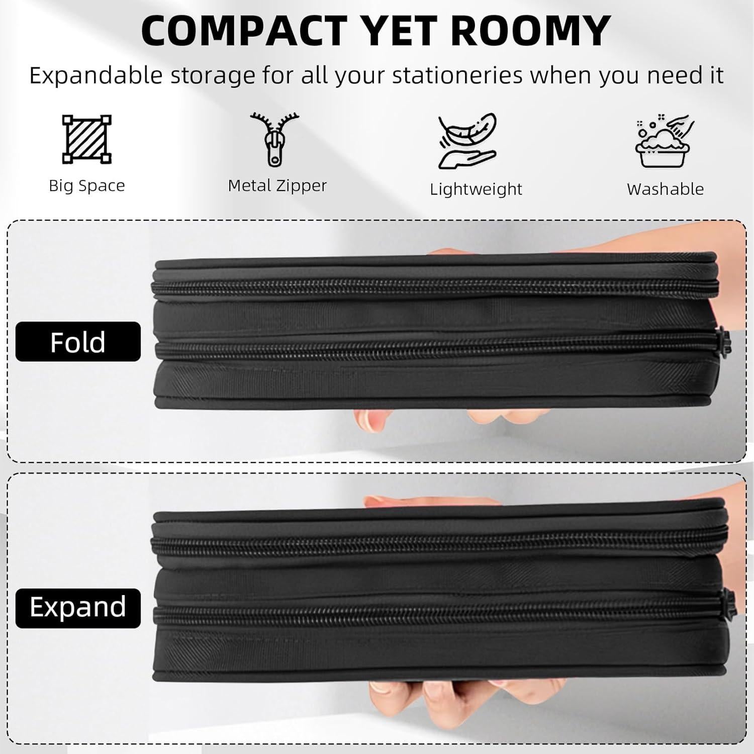 Estuche de Lápices JIRAIKEI Verde y Azul 2 Compartimentos