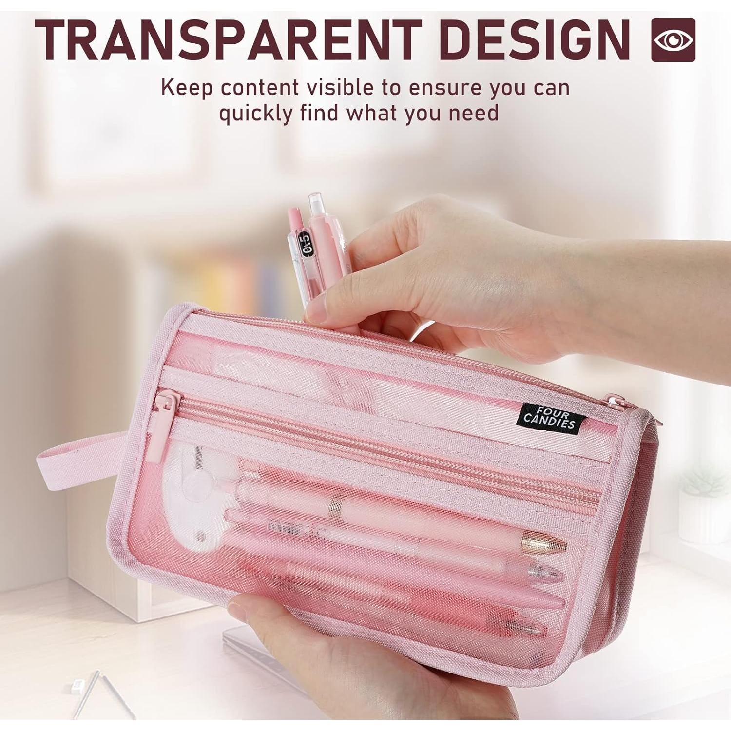 Estuche de Lápices Cuatro Caramelos Doble Capa Transparente