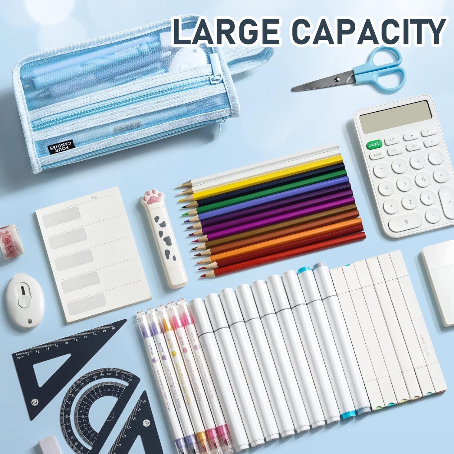 Estuche de Lápices Cuatro Caramelos Doble Capa Transparente