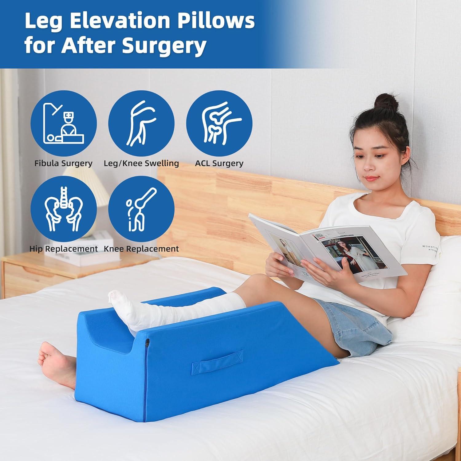 Cojín de Elevación de Pierna Fanwer para Postcirugía - Azul