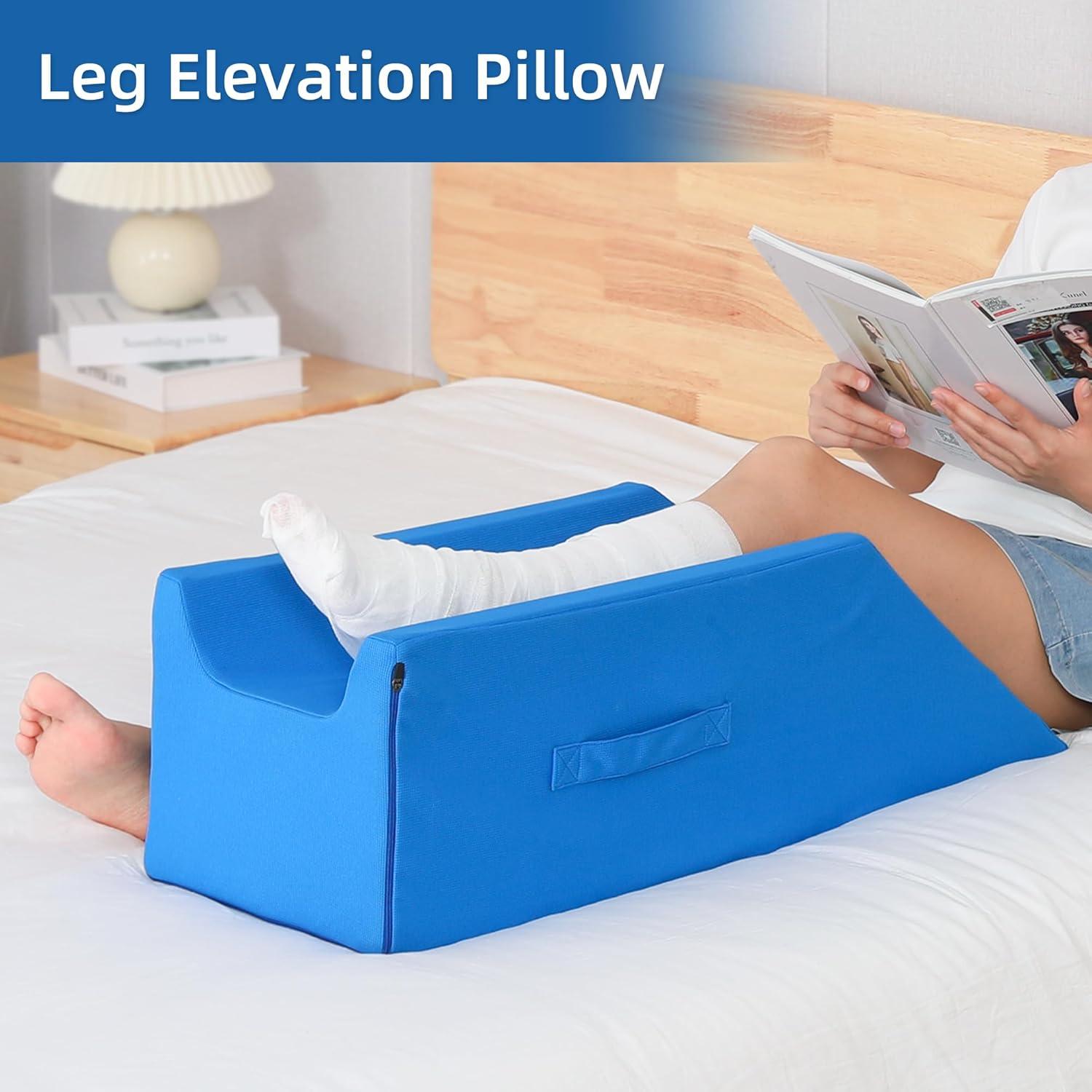 Cojín de Elevación de Pierna Fanwer para Postcirugía - Azul