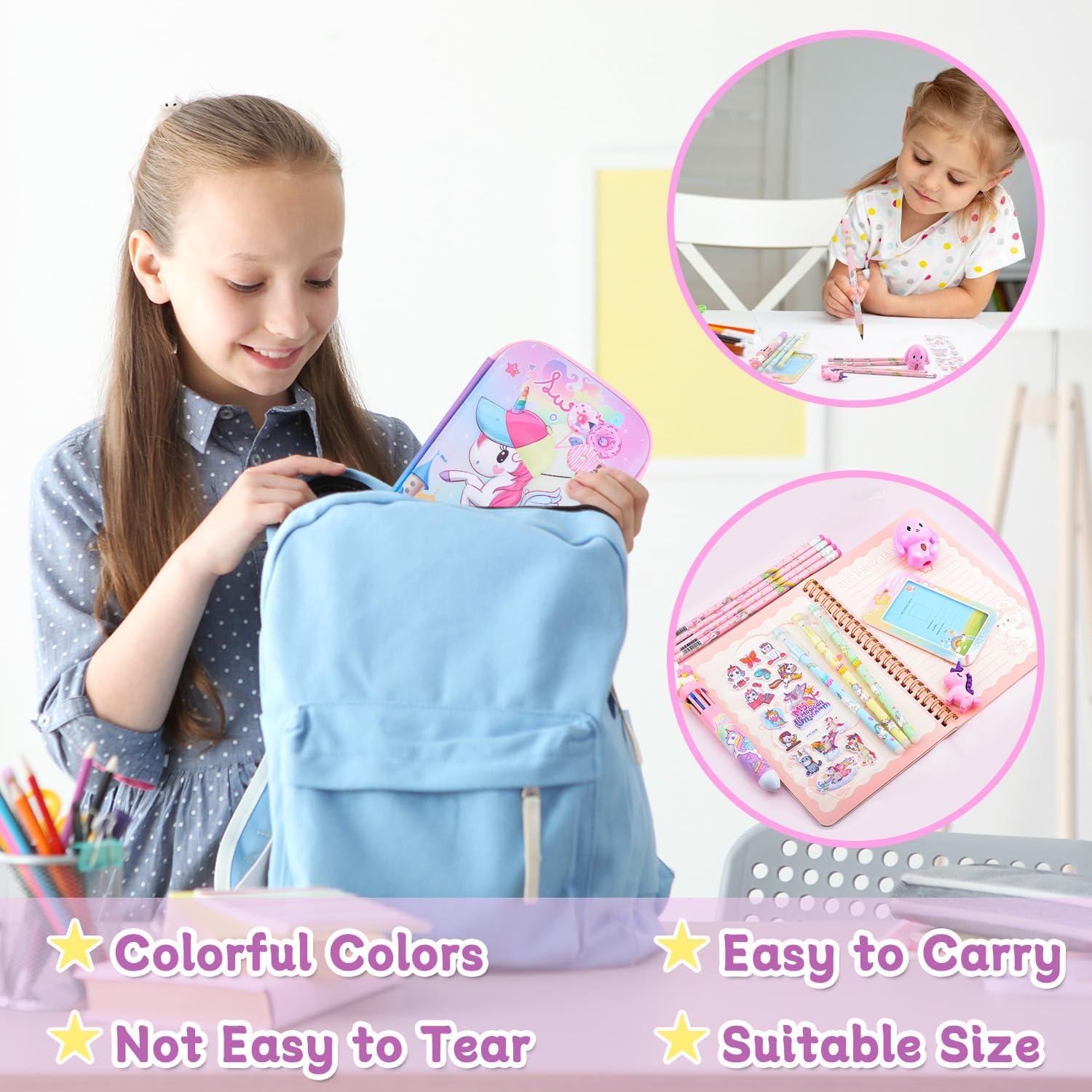 Estuche de Lápices Unicornio Coosilion Rosa 3 Capas Kawaii