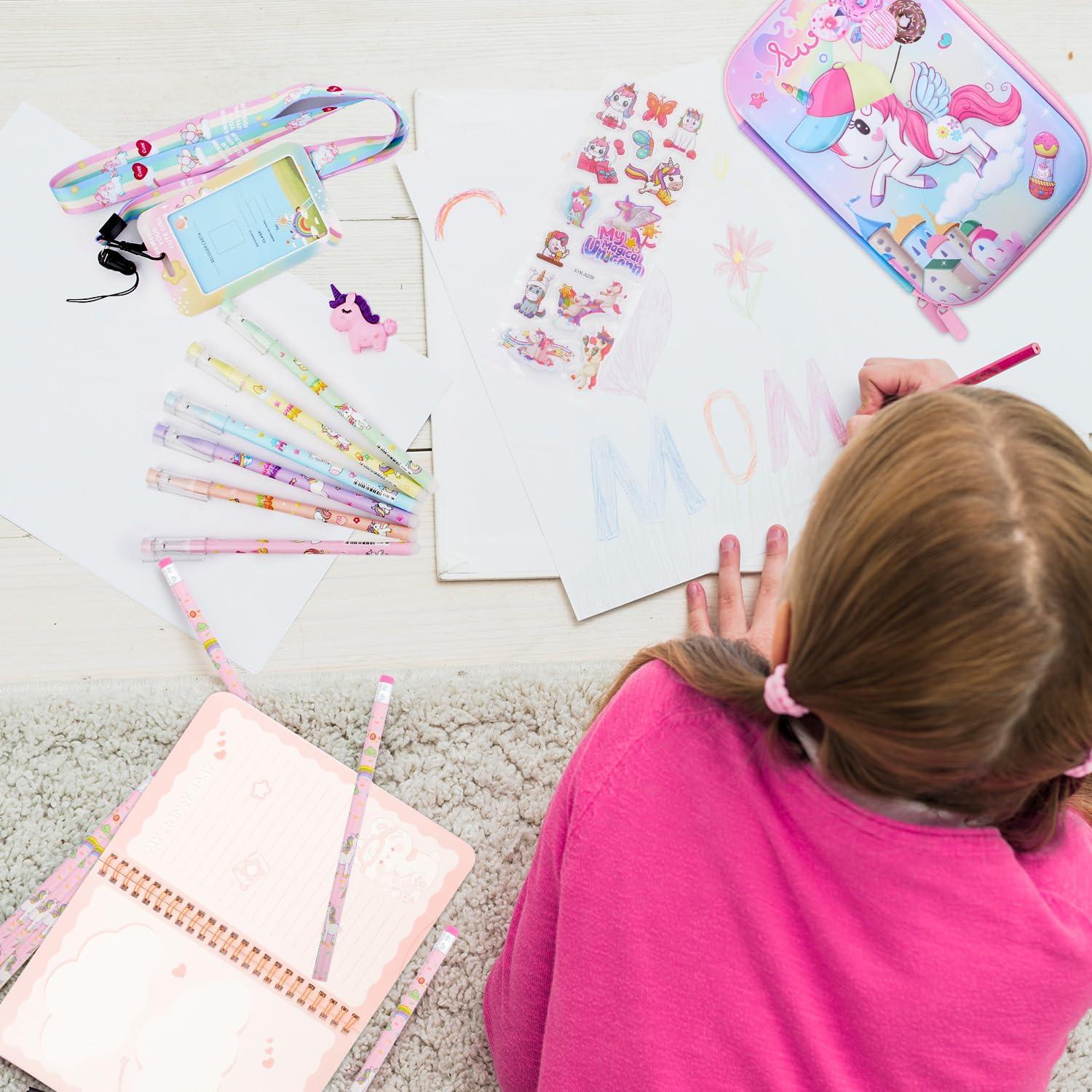 Estuche de Lápices Unicornio Coosilion Rosa 3 Capas Kawaii