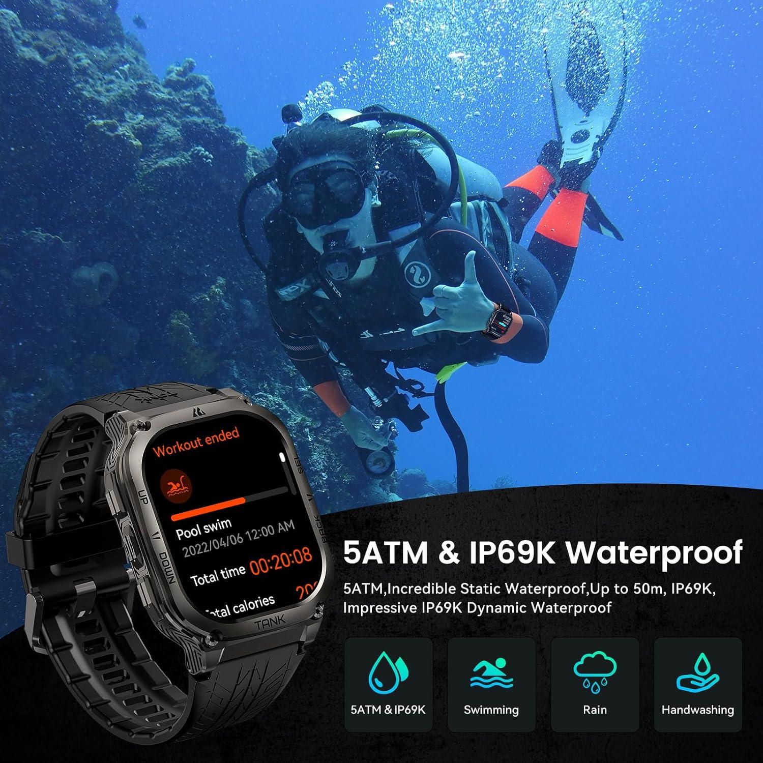 Reloj Inteligente AMAZTIM M3, Pantalla 5.08 cm, 60 Días Batería