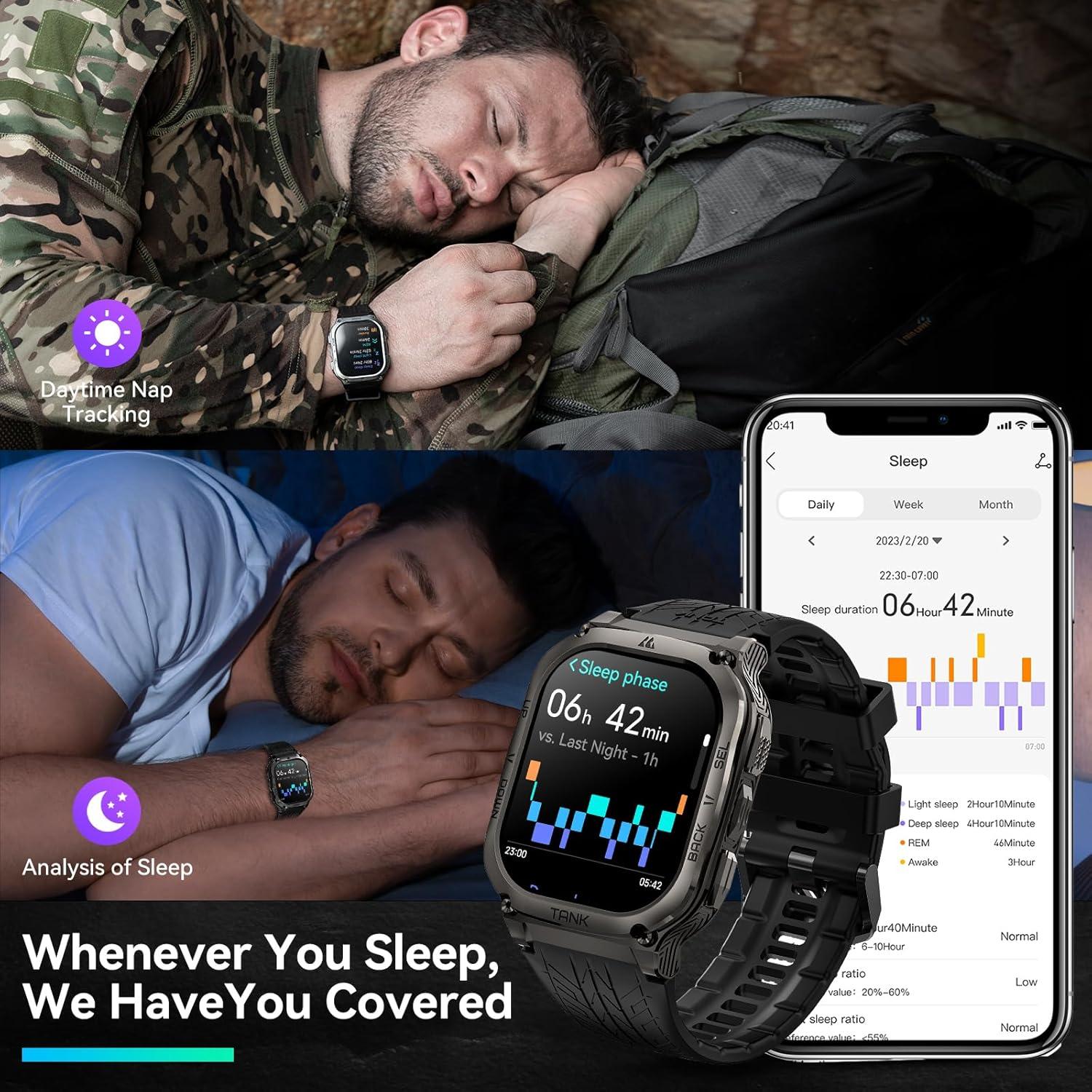 Reloj Inteligente AMAZTIM M3, Pantalla 5.08 cm, 60 Días Batería