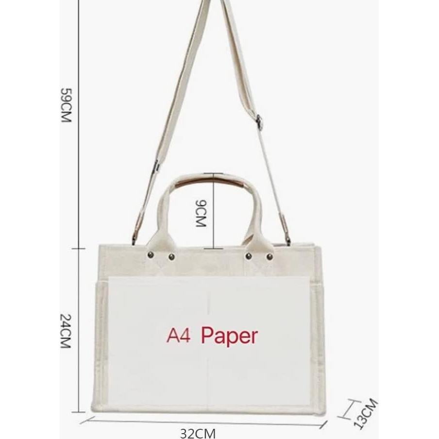 Bolsa de Lona GIGIFULL Grande Multifuncional Blanca