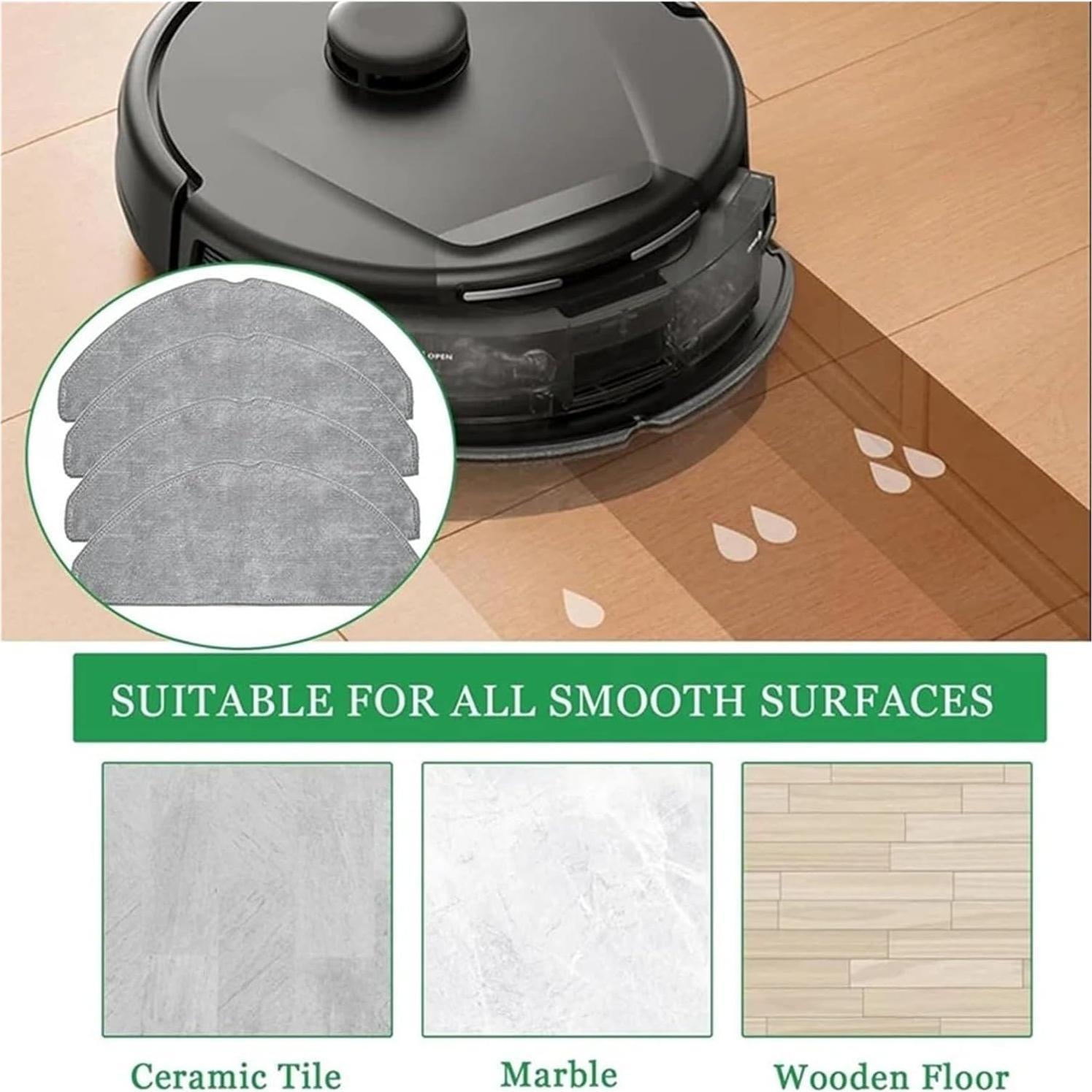 Paquete de 4 Paños de Mopa Lavables EZIEYWKE para Eufy L60