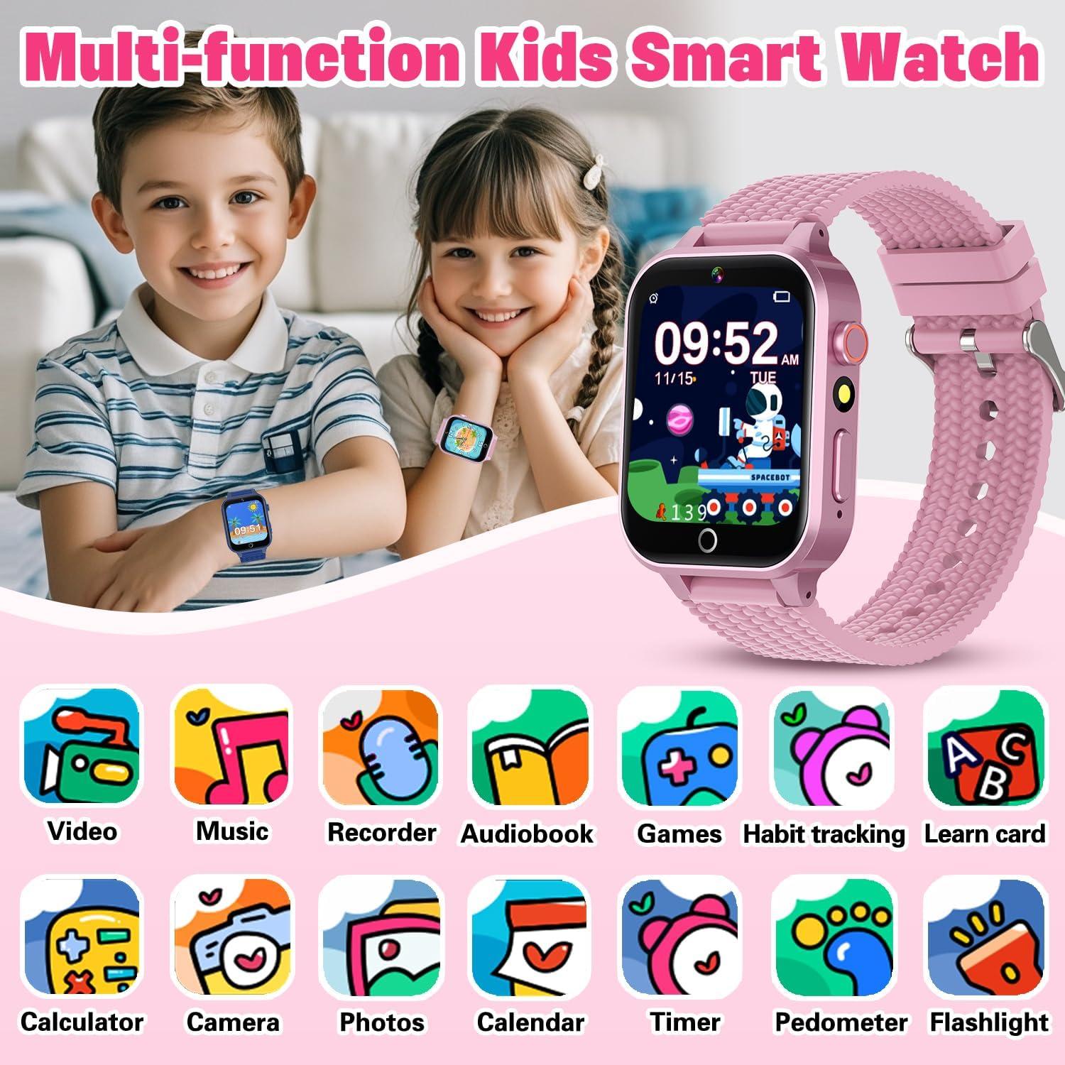 Reloj Inteligente Melontti Rosa para Niñas 5-12 Años con Juegos