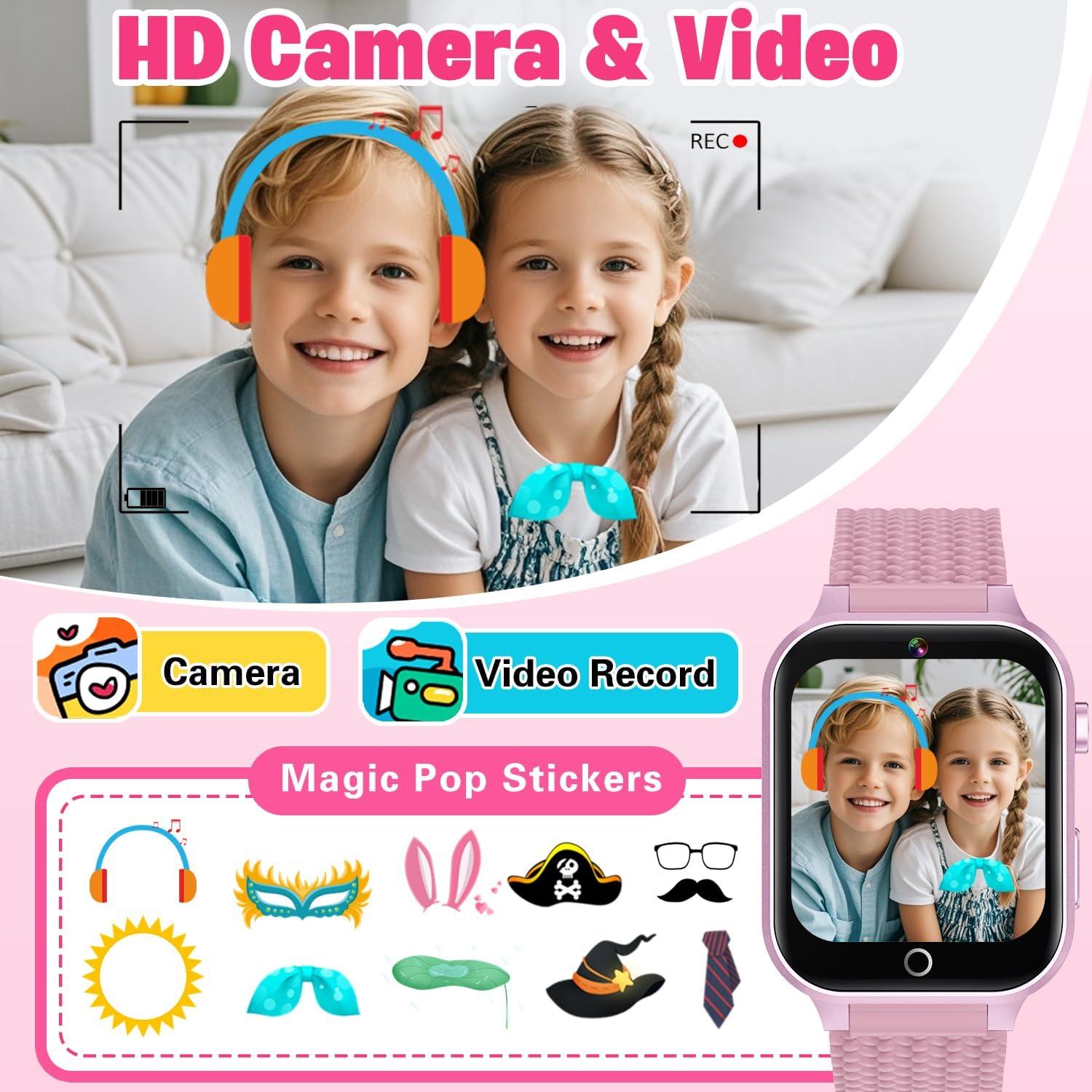 Reloj Inteligente Melontti Rosa para Niñas 5-12 Años con Juegos