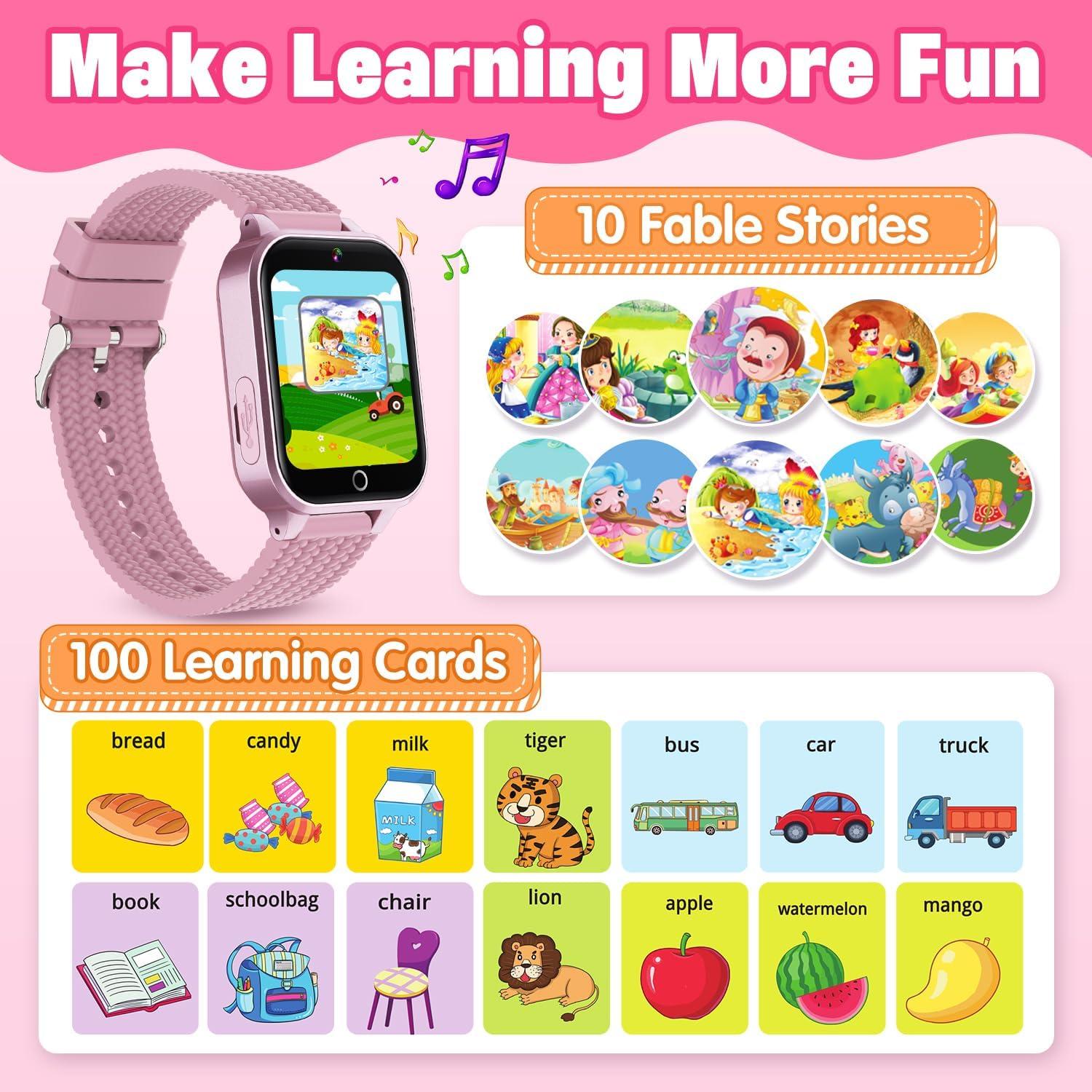 Reloj Inteligente Melontti Rosa para Niñas 5-12 Años con Juegos