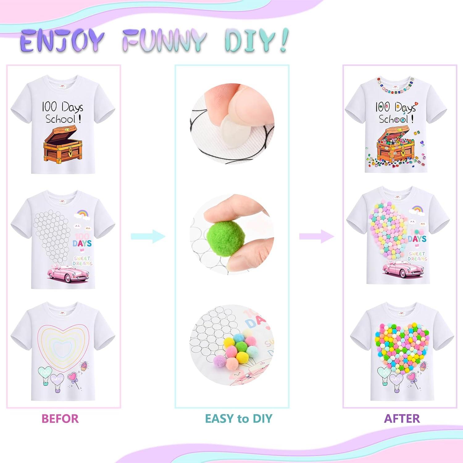 Kit de Camisetas DIY 100 Días Escuela - 3 Piezas Niños