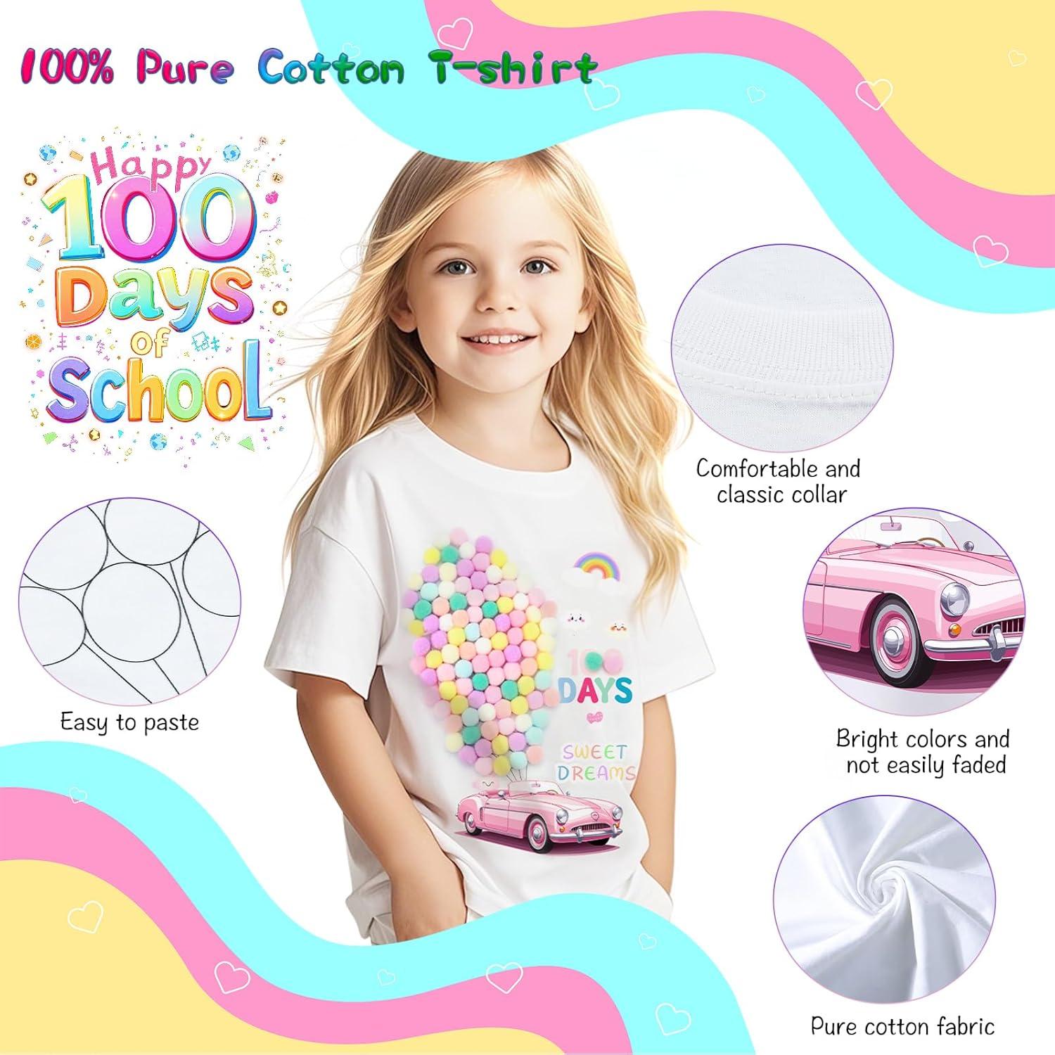 Kit de Camisetas DIY 100 Días Escuela - 3 Piezas Niños