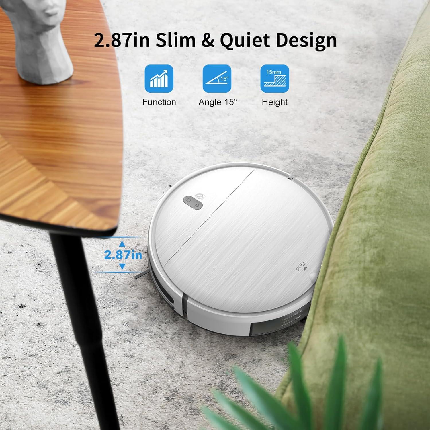 MAMNV Robot Vacuum and Mop, Robotic Vacuum Cleaner with Alexa/Voice/App,for Pet Hair, Self-Charging & Zigzag Path Cleaning, 2 in 1 for Carpet & Hard Floor