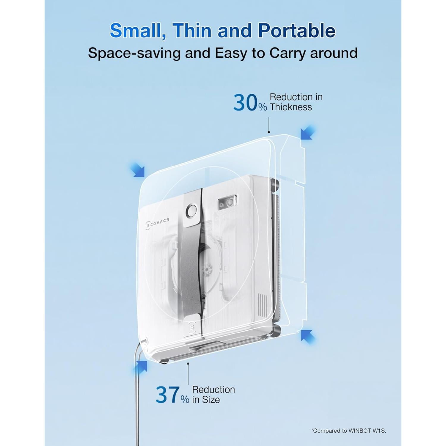 Robot Limpiador de Ventanas ECOVACS WINBOT Mini - Compacto, 3 Modos