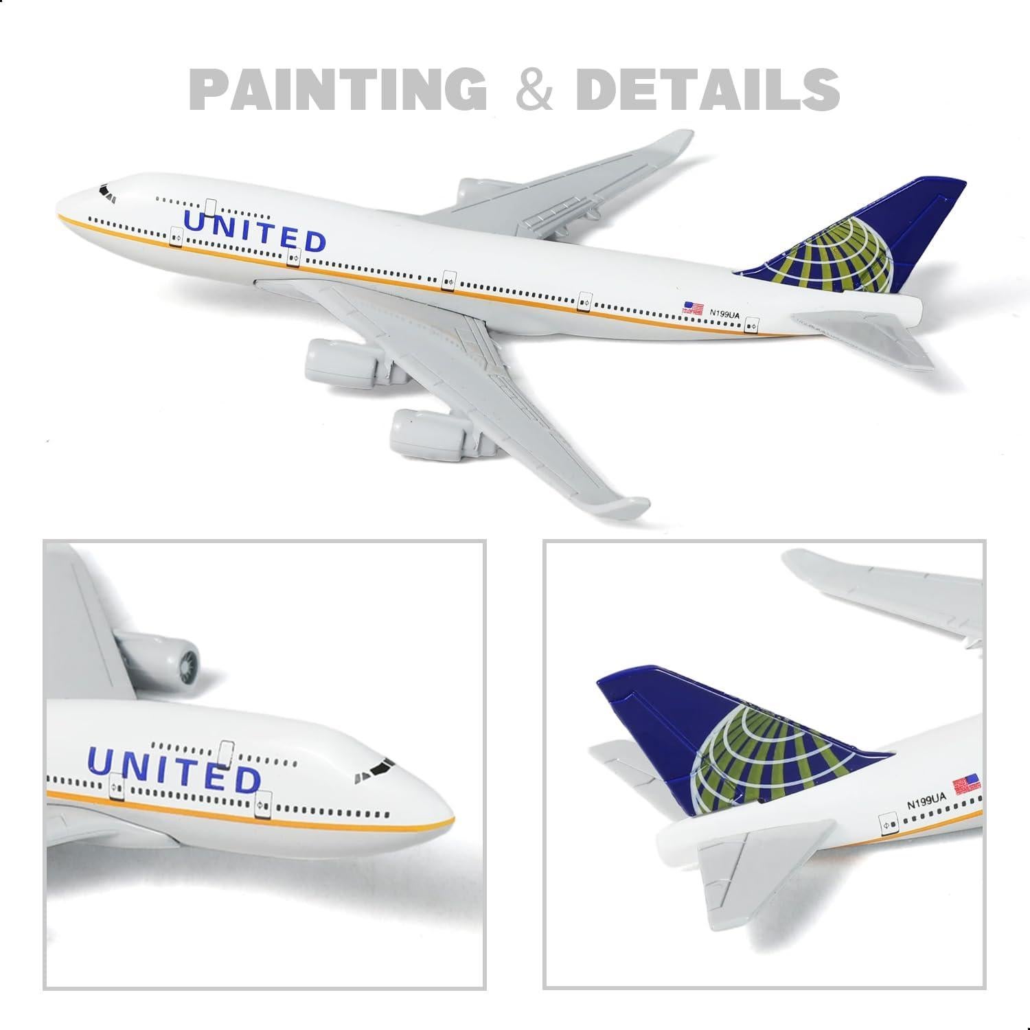 Modelo avión Boeing 747 QIYUMOKE 1:400 metal con soporte