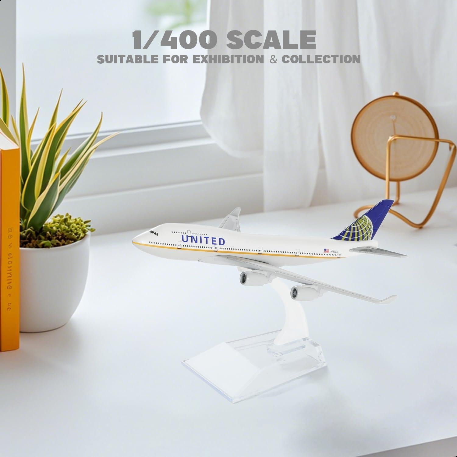 Modelo avión Boeing 747 QIYUMOKE 1:400 metal con soporte