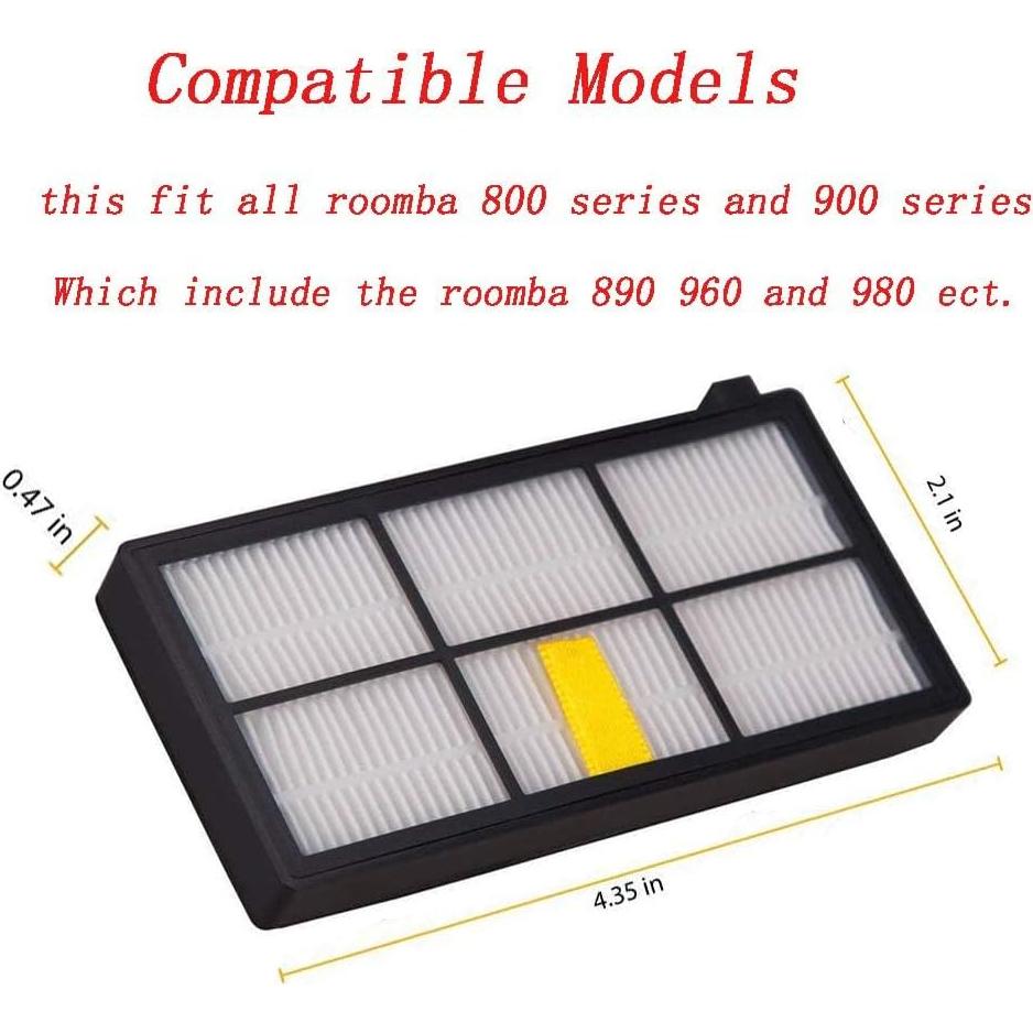 Paquete de 10 filtros HEPA COSIN para Roomba series 800 900