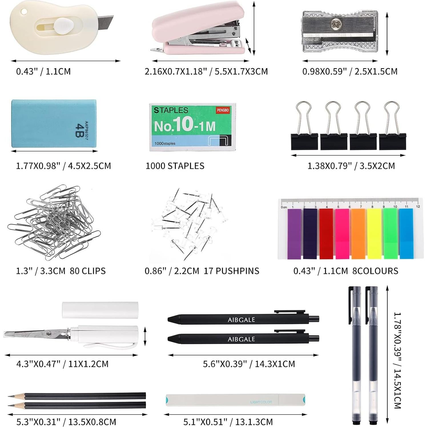 Kit de Suministros de Oficina AIBGALE 123 Piezas Organizador