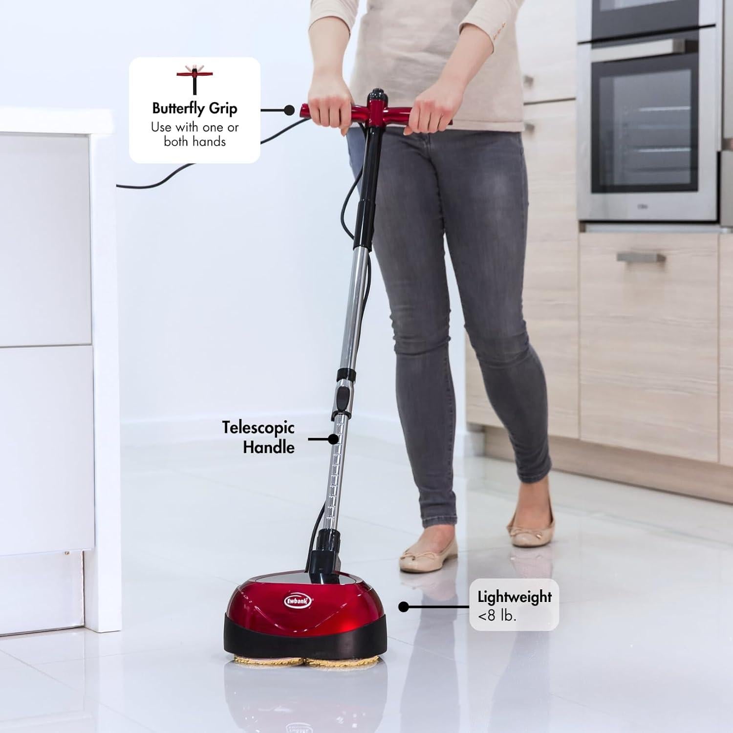 Ewbank EP170 Complete Floor Cleaner, Washer, Scrubber, Scourer, and Polisher, Interchangeable Brushes and Pads, 2200 rpm