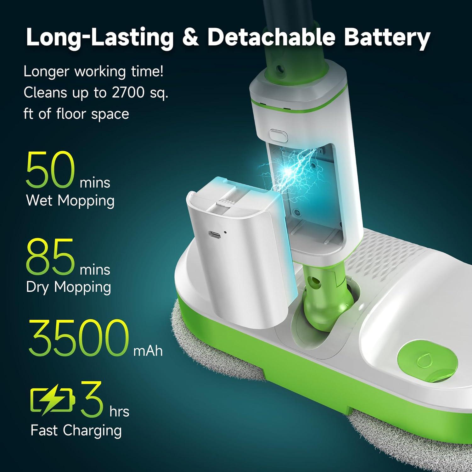 Mopa Eléctrica Inalámbrica AlfaBot S1 con Luz LED y Rociador