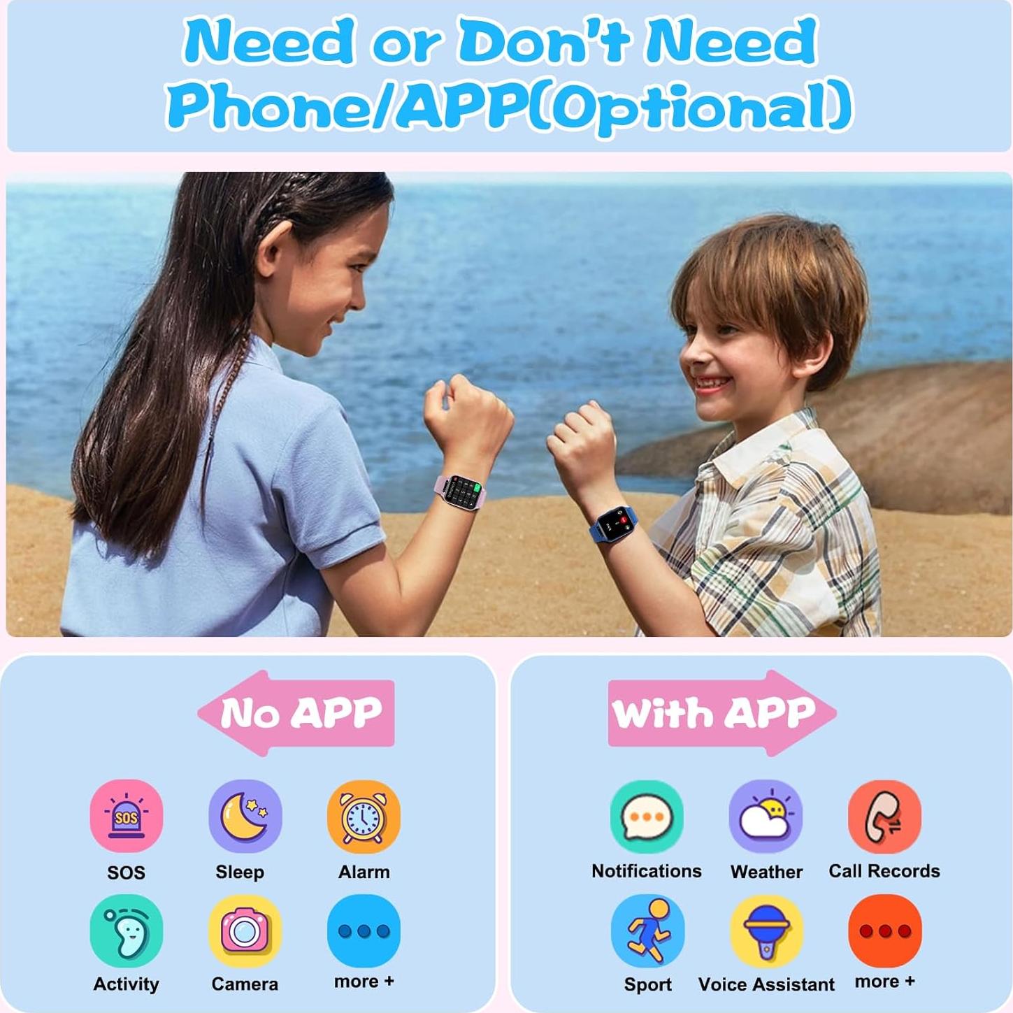 Reloj Inteligente Monowul P70 para Niños Rosa 1.85" HD