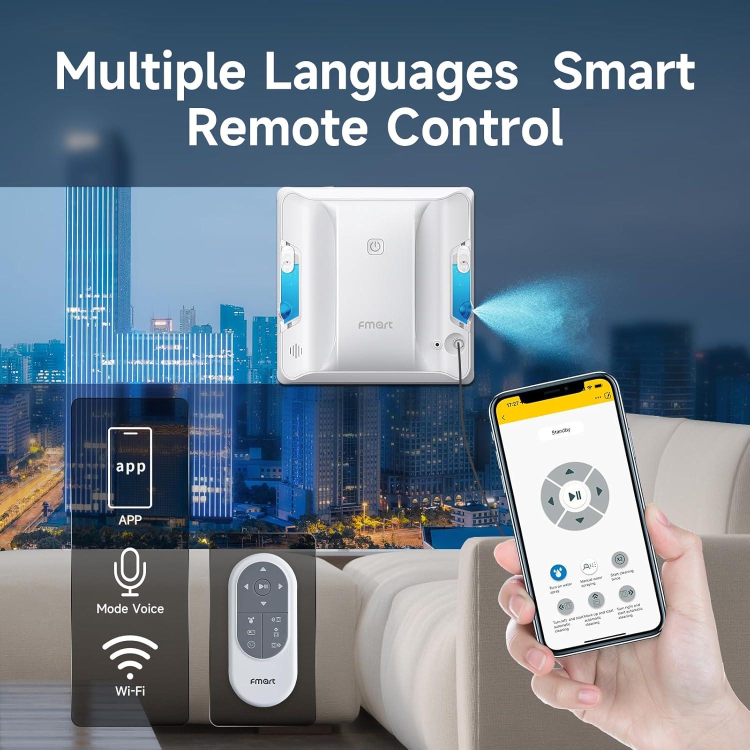 Robot Limpiador de Ventanas FMART W7 Doble Lado Spray 60ml