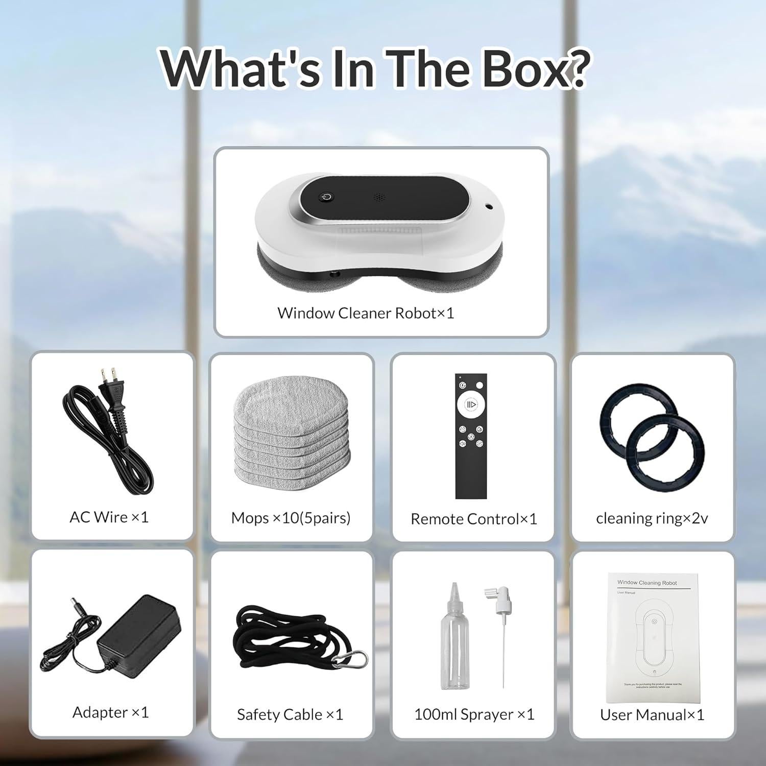 Robot Limpiador de Ventanas Automático ESFC YW160, 3000Pa