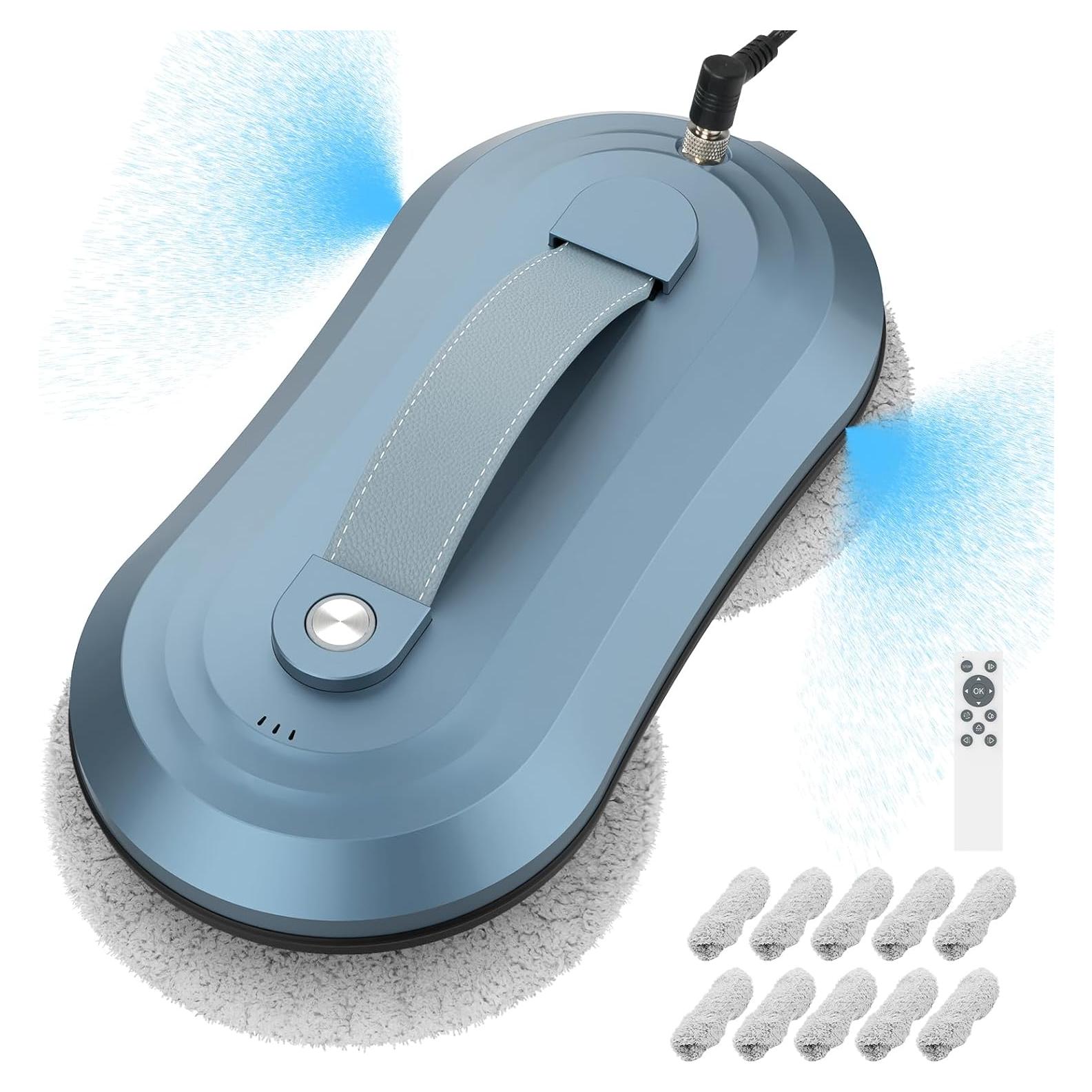 Window Cleaner Robot,Upgraded Window Cleaning Robot with Automatic Water Spray,2 Mins/M² Effective Remote Control Automatic Robot Window Cleaner 2800Pa for Windows/Tiles/Glass,Blue