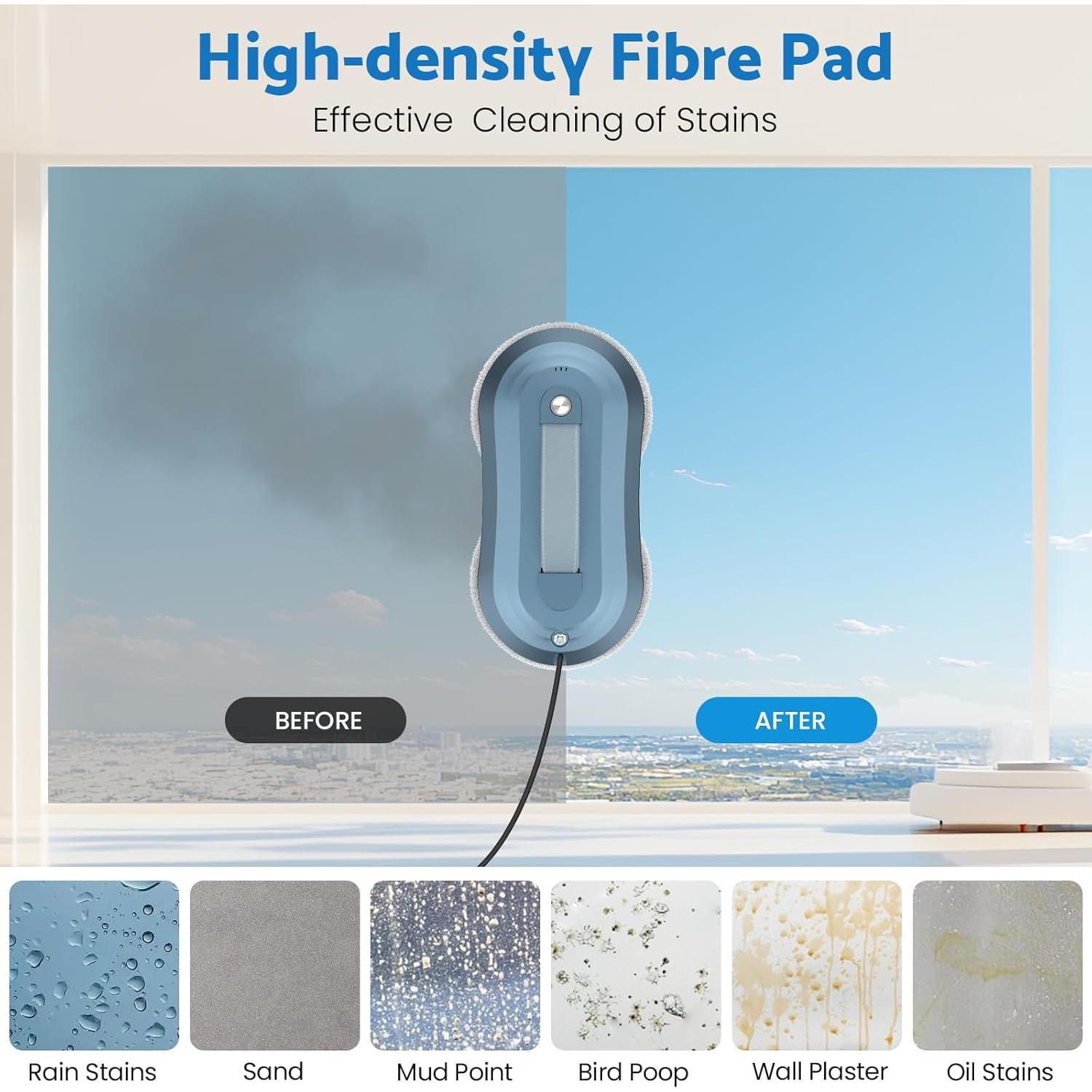 Window Cleaner Robot,Upgraded Window Cleaning Robot with Automatic Water Spray,2 Mins/M² Effective Remote Control Automatic Robot Window Cleaner 2800Pa for Windows/Tiles/Glass,Blue