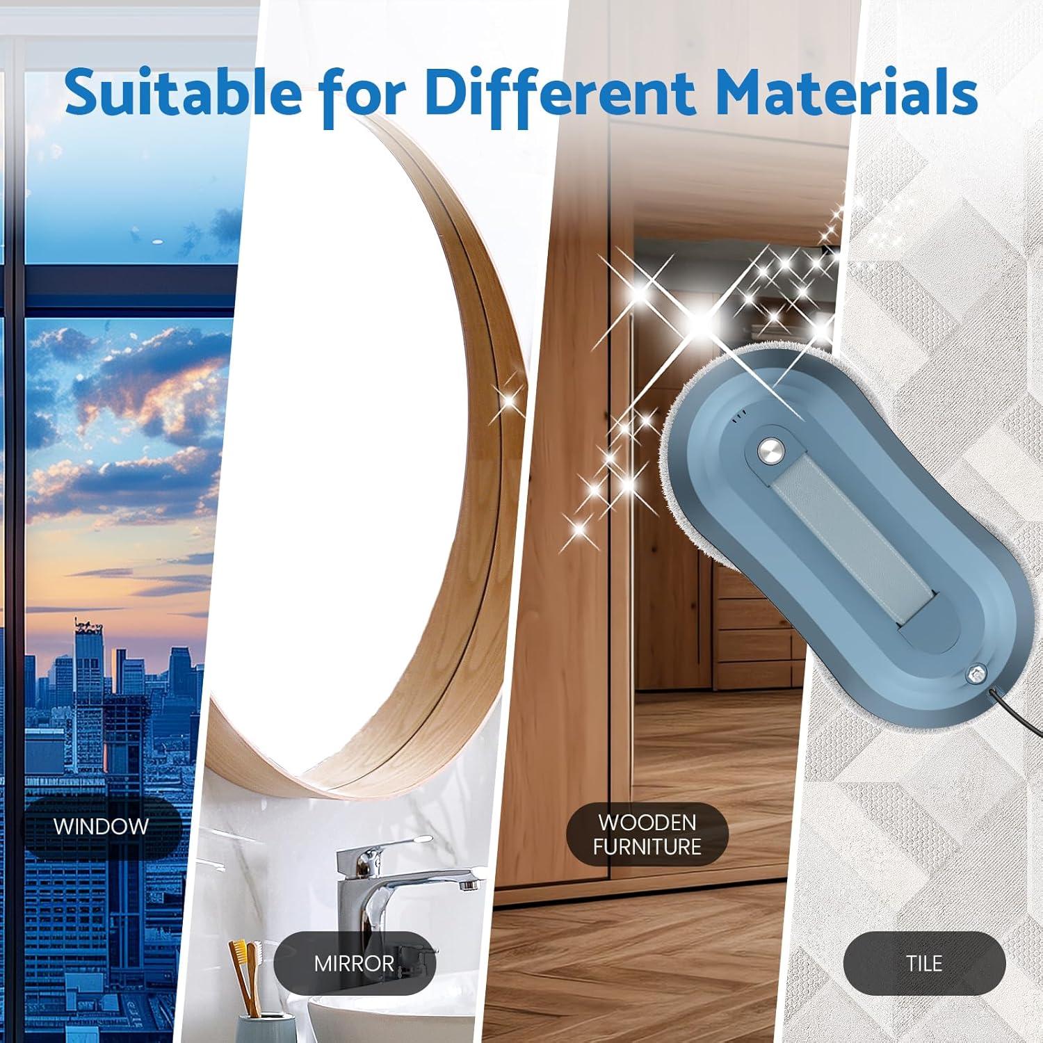 Window Cleaner Robot,Upgraded Window Cleaning Robot with Automatic Water Spray,2 Mins/M² Effective Remote Control Automatic Robot Window Cleaner 2800Pa for Windows/Tiles/Glass,Blue