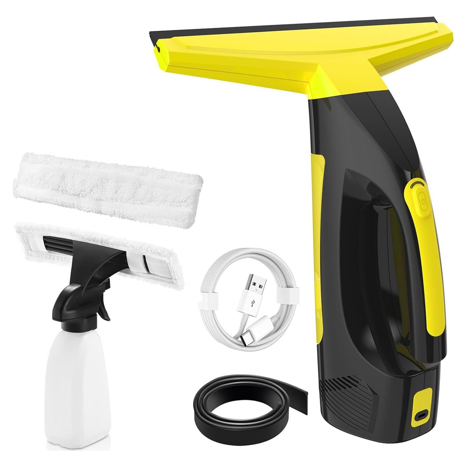 Window Vacuum Squeegee Cordless, Window Vac with Detachable Water Tank and Strong Suction, Electric Window Cleaning Tool for Shower Wall, Mirror, Glass, Car Windshield, Countertop, Tiles